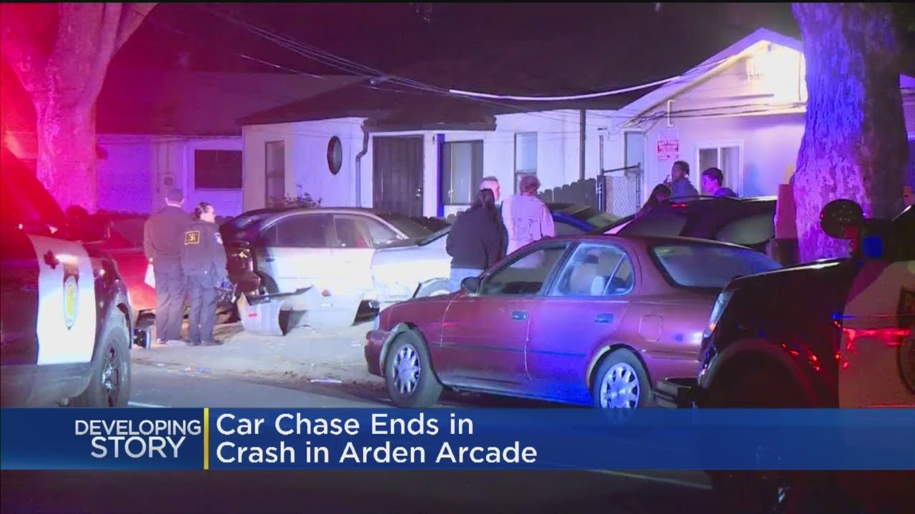 Car Chase Ends In Crash In North Sacramento - YouTube