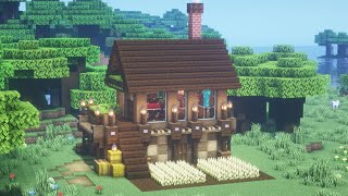 マインクラフト ダークオークで作るサバイバルハウスの作り方 Minecraft How To Build A Survival Starter House マイクラ建築 Youtube