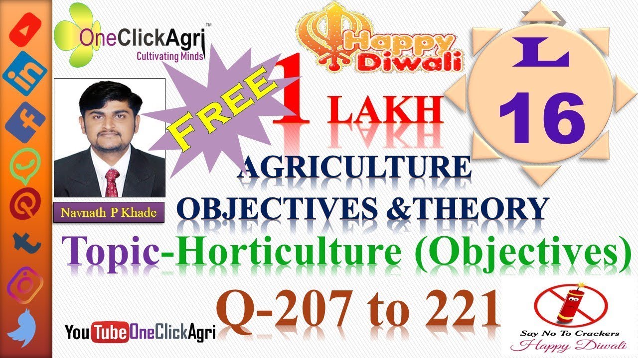 Horticulture Objectives / UPSC/ Agril. MPSC/ IBPS AO/SO/ SRF/ JRF