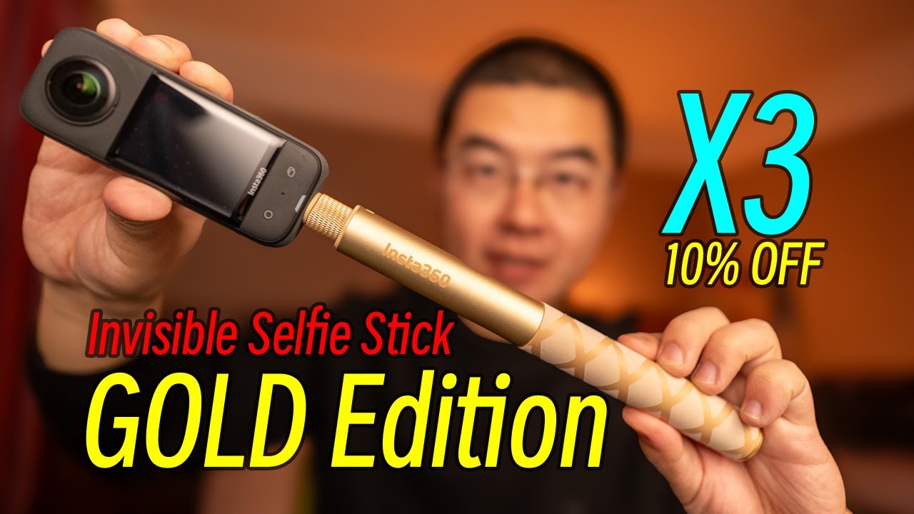Invisible Selfie Stick Now in GOLD ! Unboxing Insta360 Chrismas