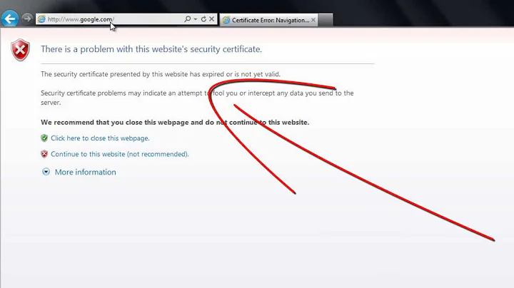 How to Remove Security Certificate error on Internet Explorer