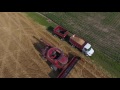 Drone view of wheat harvest