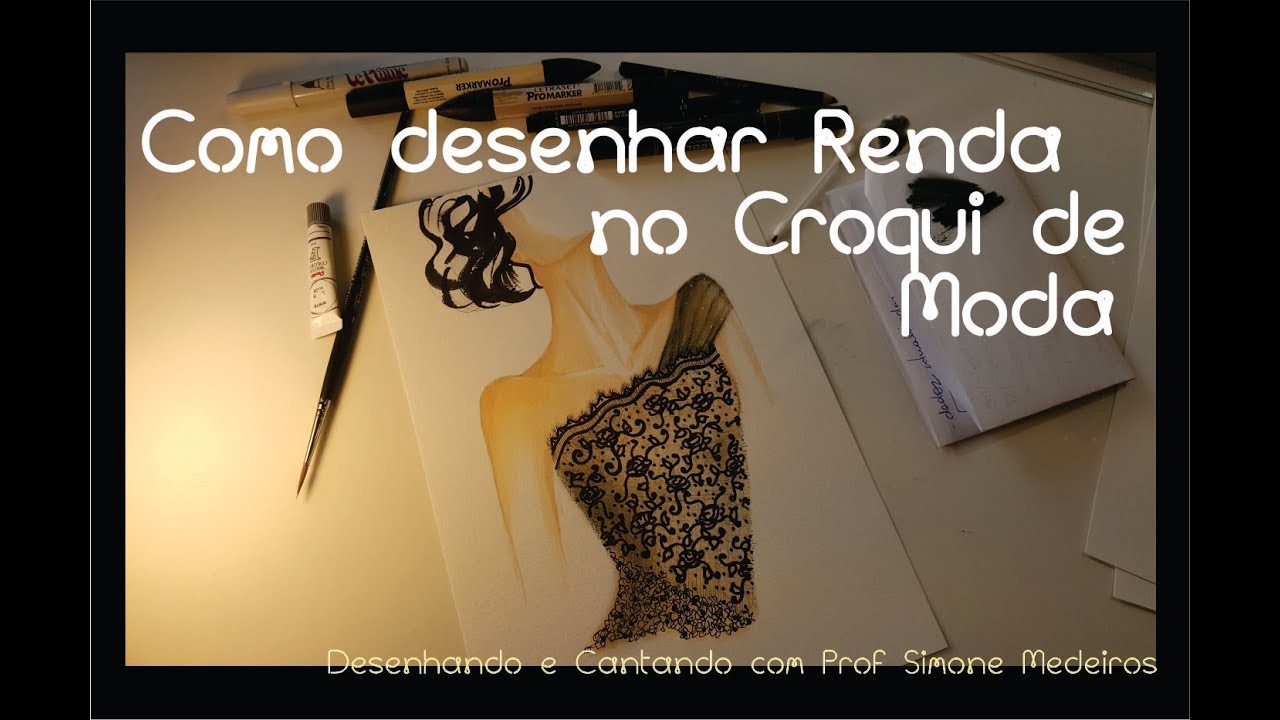 Como Desenhar Renda no Croqui de Moda - Simone Medeiros Fashion Designer