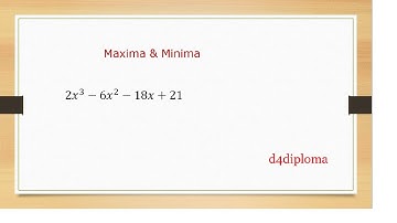 Diploma Maths - Maxima and Minima Example 1 | in Telugu