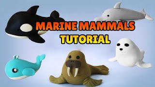 🔴 DIY MARINE MAMMALS Compilation - Polymer Clay, plastilina and Fondant Tutorial