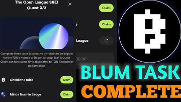 Blum new task The open league S6E1 quest | Boost Blum | The open League S6E1| Blum All task complete