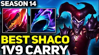 Rank 1 Best Shaco In The World 1V9 Carry Gameplay Season 14 League Of Legends