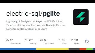 GitHub - electric-sql/pglite: Lightweight Postgres packaged as WASM into a TypeScript library for...