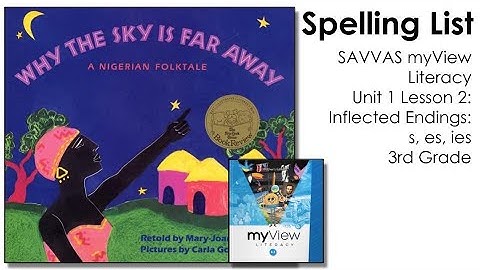 SAVVAS MyView Literacy Spelling Unit 1 Lesson 2 - 3rd Grade