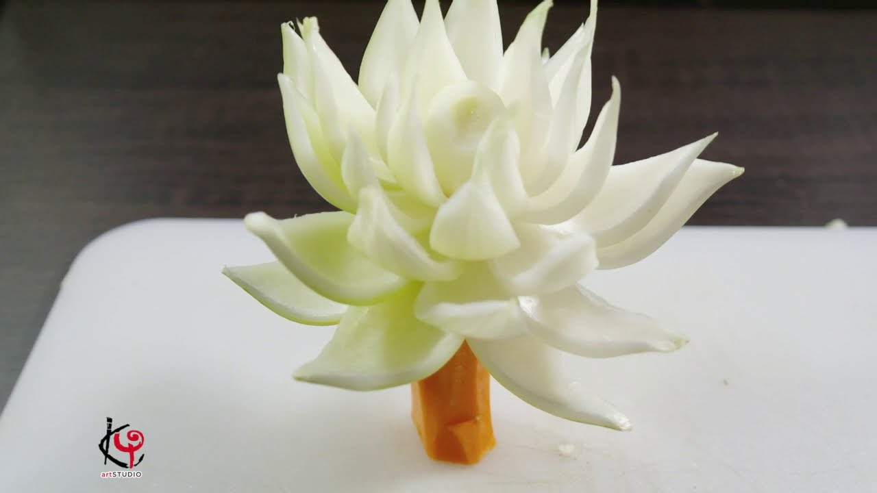 Garnish Bunga Lotus Dari Bawang Bombay Youtube