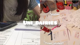 STUDY VLOG| يوميات طالبة طب uni diaries, Med student 🩺, living alone , eating🍝 , a lot of studying 📖