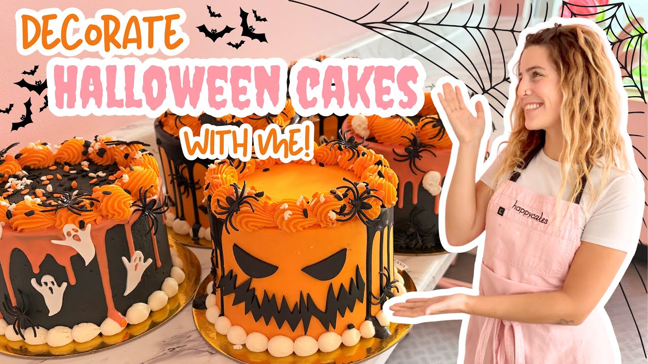 Let’s Decorate Spooky Halloween Cakes! | Real-Time Cake Decorating [ASMR] [No Talking] [No Music]