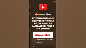 BITCOIN DOMINANCE DROPPING? IT COULD BE THE START OF ALTSEASON! | PART 3 OF 6 | MEMEFI #memefi #code