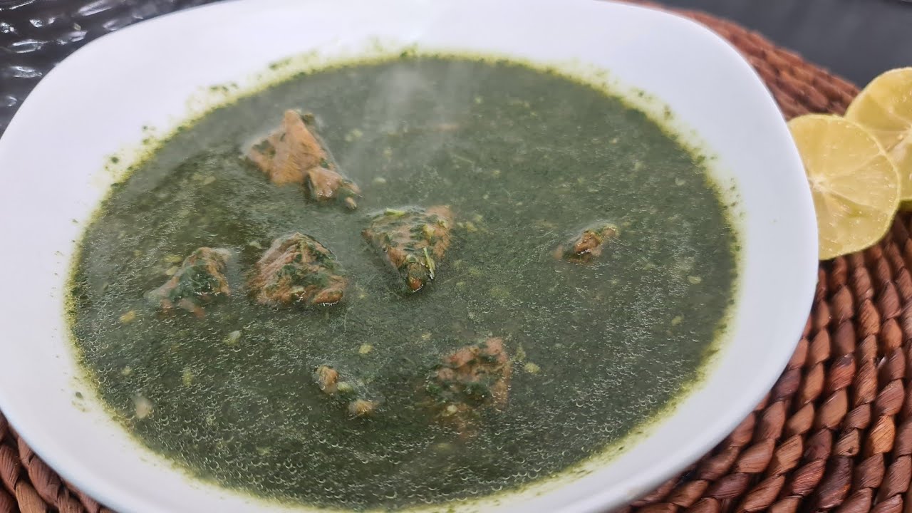 ملوخيه باللحم اخر لذاذه لون وطعم وعتمدو