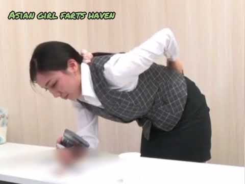 Japanese girl farting loudly at work