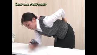 Japanese girl farting loudly at work