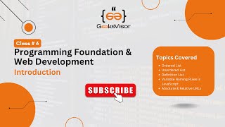 🔴 Programming Foundation & Web Development - Class # 6 by GeeksVisor | Urdu | Hindi