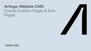 Create custom pages & sub-pages