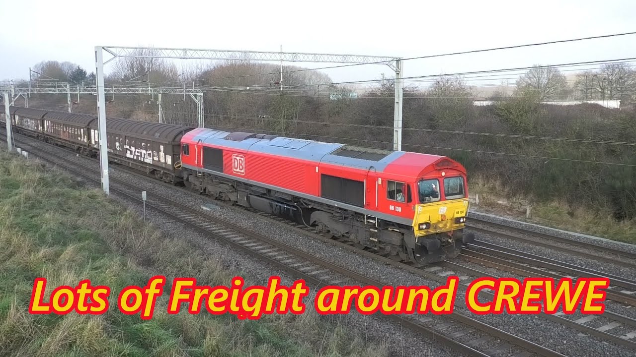 Lots of freight trains around Crewe, plus 67 in Crewe station. 22/01/25