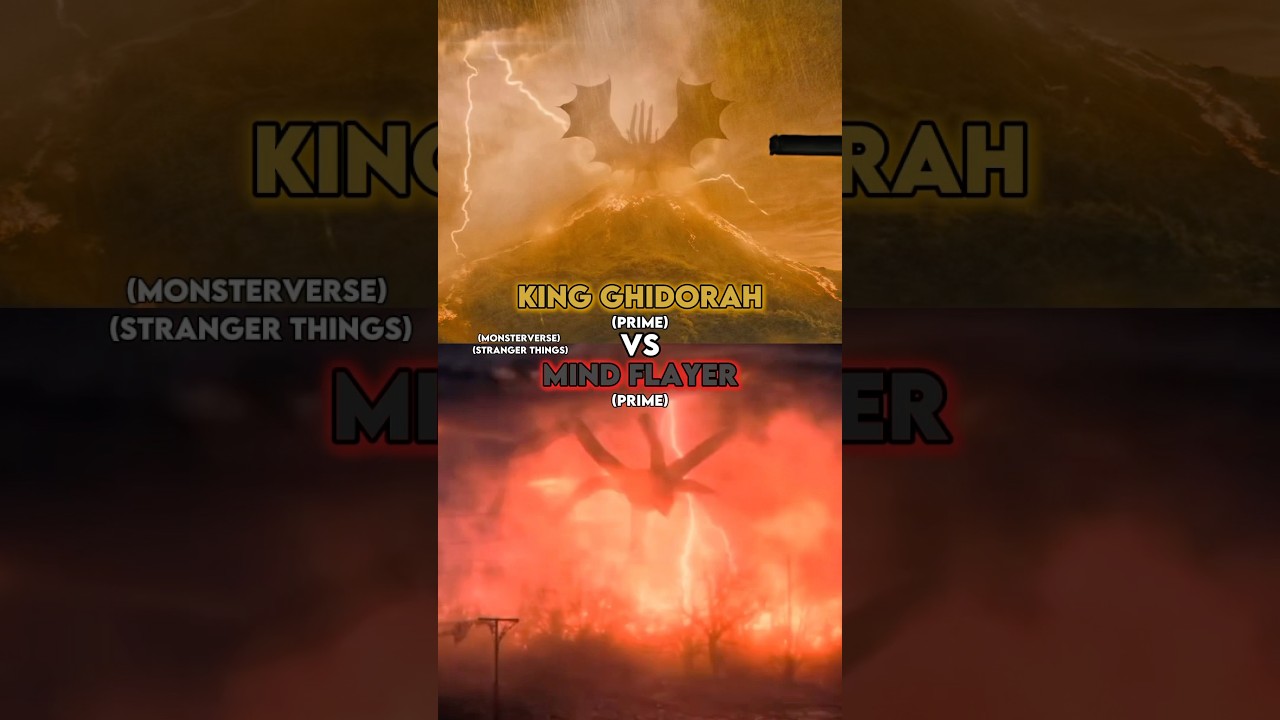 King Ghidorah vs Mind Flayer #ghidorah #monsterverse #mindflayer #strangerthings #edit #battle #wis