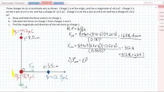 Problem: Electrostatic Force on Charge from Two Other Charges (2D, Perpendicular Forces)