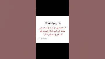 نسبة الدنيا للآخرة و ال آخ ر ة خ ي ر و أ ب ق ى 