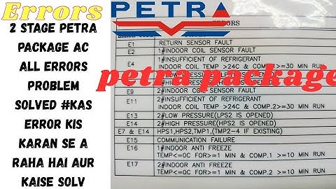 2 stage petra package AC all errors problem solved #kas error kis Karan se a raha hai aur kaise solv
