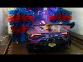 Taking a lamborghini race car through a gas station express car wash destroyed paint