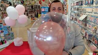 DIY Bubble Rose Balloon and bubble / Mettre un ballon rose dans un ballon bubble #fiestaballoons