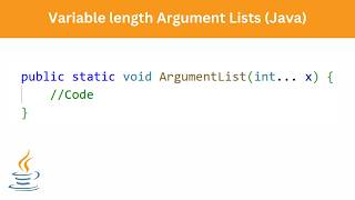 Variable length Argument Lists | Java