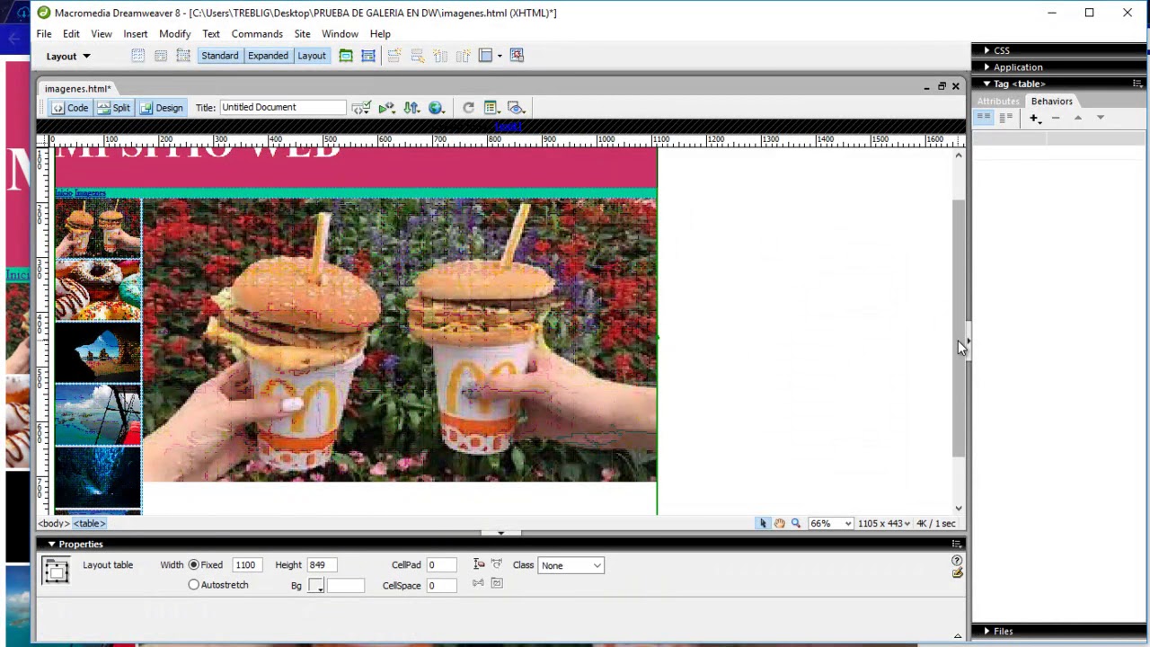 Turotial galería de Imágenes en Dreamweaver 8 - YouTube