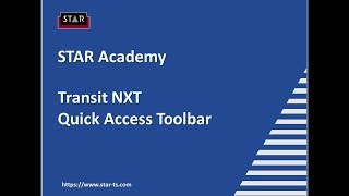 How to use the Quick Access Toolbar | STAR Transit NXT screenshot 3