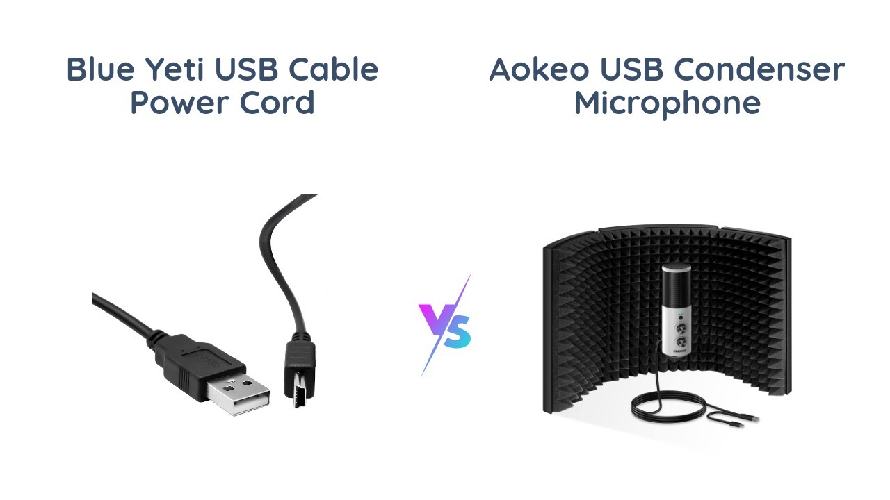 USB Cable for Blue Yeti vs. Aokeo USB Condenser Microphone