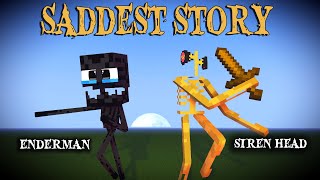 THE MOST SADDEST STORY - ENDERMAN AND LIGHT HEAD STORY : MONSTER SCHOOL