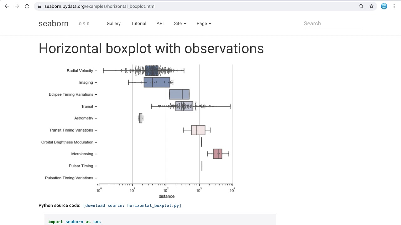 수치, 카테고리 데이터로 시각화 하기 - 행성 거리와 측정방법에 따라 box, swarm plot 그리기 - YouTube