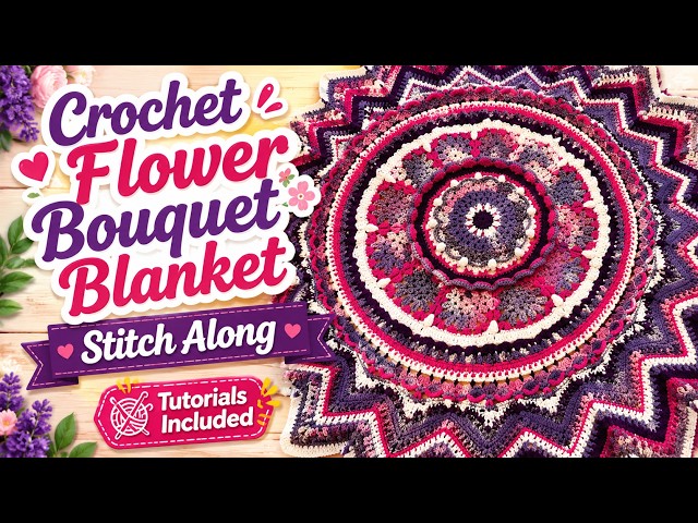 Week 1: Crochet the Study of Complicated Flower Bouquet Blanket