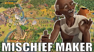 Civ 6 | Gandhi – Mischief Maker – My Most Cheeky Game (#1 Deity ++ India Civilization VI) screenshot 3