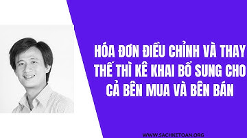 Hóa Đơn Điều Chỉnh Và Thay Thế Thì Kê Khai Bổ Sung Cho Cả Bên Mua Và Bên Bán