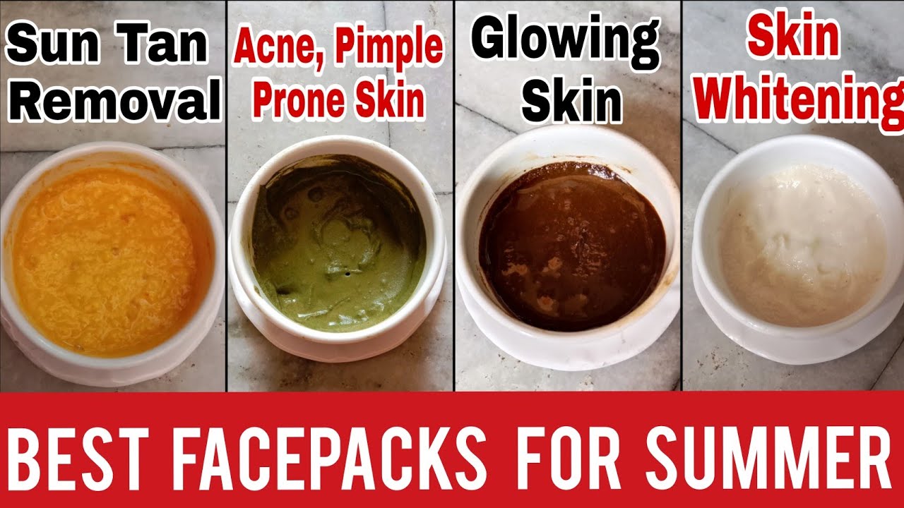 Best Summer face Pack For all Skin Types | For Sun Tan, Glowing Skin ...
