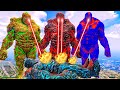 FRANKLIN HELPING ICE &amp; LAVA GOD TO SAVE THEM FROM GOD FATHER TITAN &amp; RED SUN GOD IN GTA 5