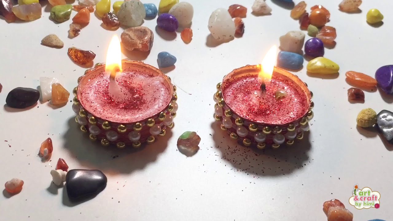 Homemade tea light candle tea light candle making from waste bottle