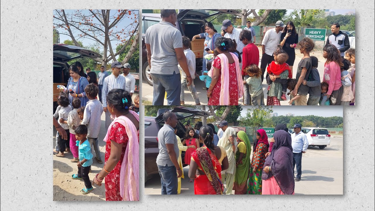 Distributing chips and sweets to kids 🍭🍫🥢 