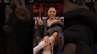 Actress Alix Lapri courtside in her hometown