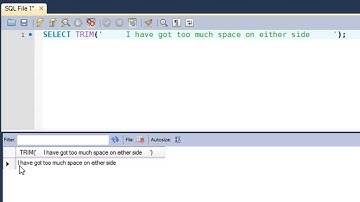 SQL Tutorial - 40: The TRIM() Function