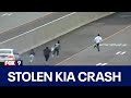 Dramatic video captures crash on I-35E involving teens in a stolen Kia, police say