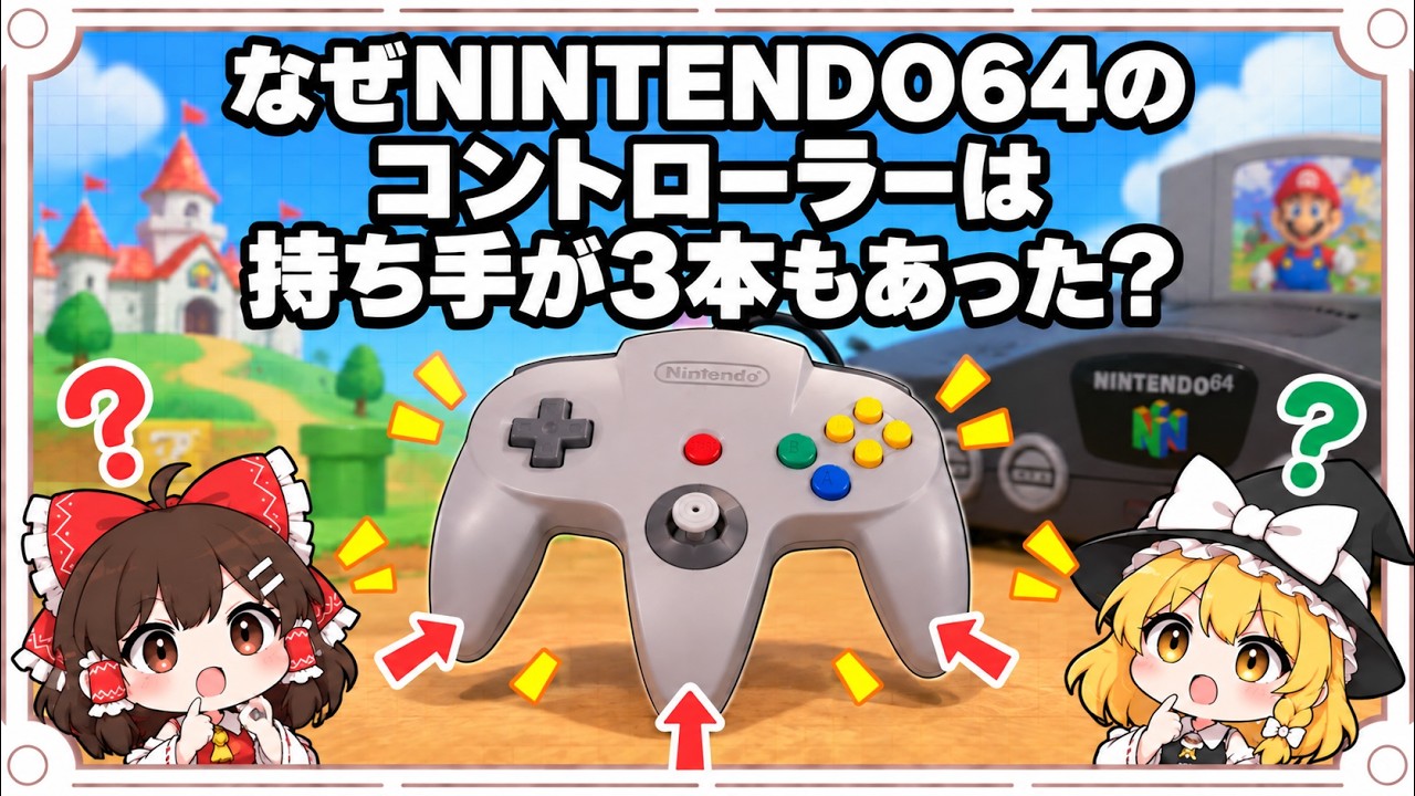 なぜNINTENDO64のコントローラーは、持ち手が3本もあった？【ゆっくり