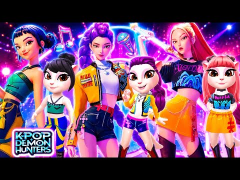 🔮K-POP Demon Nunters Rumi, Mira, Zoey My Talking Angela 2 Outfits #komedi #kids #kpop