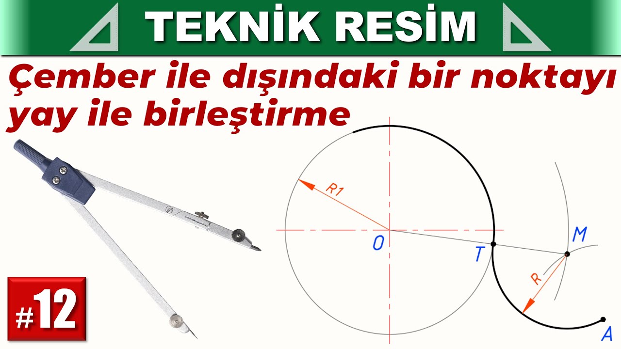 12-Çember ile dışındaki bir noktayı yay ile birleştirme
