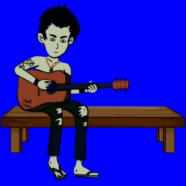 Blue Screen Animasi Main Gitar #3