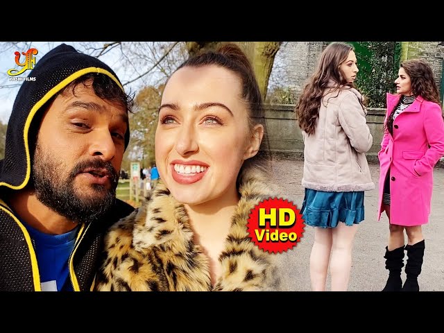 Khesari Lal Yadav & Grace Rhodes | Funny video | London | Shooting On Location class=